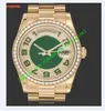 Kampanjpris lyxklockor rostfritt stål armband 18k gul guld diamantklocka 118348 39mm mekanisk mode mäns armbandsur
