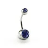 Roestvrijstalen navel navel knop knop ringen zirkonen buikring body piercing sieraden 12 kleuren 12pcslot5313681