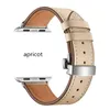 Butterfly Clasp Leather Rem för Apple Watch Series 4321 Fashion Band 38mm 40mm 42mm 44mm för IWATCH4800555