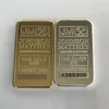 10 st icke -magnetiska Johnson Matthey Silver Gold Plated Bar 50 mm x 28 mm 1 oz jm myntdekorationsstång med olika laser serie N4390674