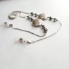 6 pièces par lot chaîne de perles en métal pour lunettes de soleil en laiton plaqué eclectro argenté et perles vintage en argent antique
