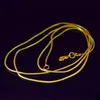 Mode guld fylld 1mm tjocklek Snake kedja halsband passform för pendlar hummer clasps kedja halsband storlek 16-30 inches