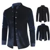 Mens Designer T Mannen Lange Mouw Goud Velvet Mannelijk Houd Warm Shirt