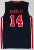 High School Charles Barkley Jersey 34 Men College Sport Basketball Jersey 14 Barkley Uniform Stitched Green Navy Blue White Free Shipping