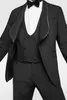 Ismarlama Bir Düğme Groomsmen Şal Yaka Damat Smokin Erkek Takım Elbise Düğün / Balo / Akşam Yemeği Best Man Blazer (Ceket + Pantolon + Kravat + Yelek) A411