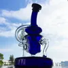 9Inch Tornado Recycler Glass Bongs duschhuvud perc vattenrör Klein Recycler Hookahs Oil Dab Rigs tung bas inline perc 14mm kvinnlig fog 4mm tjocklek med skål