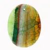 Commercio all'ingrosso di accessori pendenti in pietra di agata con motivo ovale multicolore unico