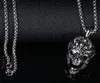 Ny Titanium Steel Ghost Head Pendant Retro Rock Halsband Trendig Man Rostfritt Stål Skull Hängsmycke Halsband WY723