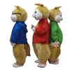Costume della mascotte Lungo Alta qualità Nuovo costume della mascotte di Alvin and the Chipmunks Costume della mascotte di Alvin