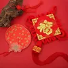 Large Size Chinese Knot with Golden Fu Characters Chinese Knotting Cord Luck Tassels Chinese Traditional Ornament