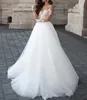 Robes de mariée fantaisie à manches longues col transparent longue robe de mariée vintage robes de mariée