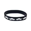 1PC Mustache Silicone Rubber Wristband Trendy Decoration Logo Filled in Color Soft And Flexible 2 Colors