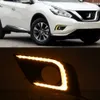 2Pcs DRL Daytime Running Lights fog lamp cover 12V Daylight with yellow turn signal For Nissan Murano 2015 2016