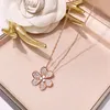 Fashion Jewelry Whole Exquisite rose gold silver Copper Micro Pave Full Diamond sane hua Necklace for woman1992