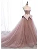 Abiti da sposa in raso rosa rosa A-linea 2020 con spalline di spaghetti tulle romatico abiti da sposa colorati semplici abiti da sposa