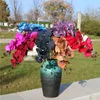 Gefälschte Ölgemälde-Effekt-Schmetterlings-Orchideen-Blume, künstliche Schwarz/Rot/Blau/Rosa/Weiß, dekorative Phalaenopsis-Orchideen, 11 Farben