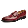 Luxe Crocodile motif hommes affaires Oxford chaussures de haute qualité un costume bureau pointu chaussures rouge hommes fête chaussures de mariage