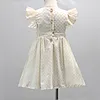 Enfants Filles Princesse Robe Bébé Volant Manches Flroral Plissé A-ligne Robes D'été Plage Robe Enfant Coton Vêtements M1723