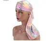 Unisex Deluxe Silky Durag 2019 NEUER Stil Extra Long-Tail Headwraps Piratenkappe 360 Waves Du-RAG Durags für Männer und Frauen Hip Hop Hut