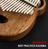 Aklot Kalimba Thumb Piano Marimba 17 Sleutels Massief Hout Carry Case Tuning Hammer Study Booklet Cleaning Doek Sticks