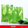 6*8cm 16Silk 녹색 알루미늄 호일 가방 알루미늄 도금 평평한 바닥 풀 뼈 가방 차 음식 포장 가방