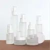 20ml 30ml 40ml 50ml 60ml 80ml 100ml Bottiglia di vetro smerigliato Vaso di crema Lozione spray Pompa Bottiglia Contenitore cosmetico riutilizzabile portatile