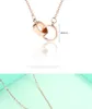 Ny Popular Women Friendship Rose Gold Rostfritt Stål Cirkel Hänge Halsband