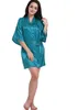 Vêtements de nuit pour femmes RB032 2022 Robe de kimono en soie Peignoir Femmes Robes de demoiselle d'honneur Sexy Bleu Marine Satin Dames Robes de chambre