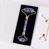 Face Massage Wholesale Skin Care Tool Beauty Sawtooth Natural Blue Sodalite Stone Face Roller Jade Facial Roller Tools