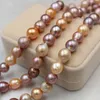Wholesale 10-12mm Colorful Baroque Pearl Necklace Natural Freshwater Pearl Loose Pearl Strand Nucleated Pearls Necklace Strand