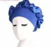 Women Wide Band Satin silk Bonnet Cap Comfortable Night Sleep Cap Ladies Soft Silk Long Hair Care Bonnet Headwrap GB1323