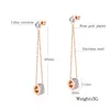 Créateur de mode de luxe en or rose titane diamant géométrique longue goutte pendentif zircon boucles d'oreilles pour femme