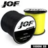 JOF 1000m ligne de pêche 8 brins PE carpe cordon de pêche Pesca fil tressé 22-88LB Peche 9 couleurs accessoires forts