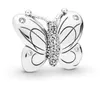 2019 Wiosna 100% 925 Sterling Silver Dekoracyjne Butterfly Charm Pasuje Pandora Wąż Łańcuch Bransoletka Zwierząt Luźny Koralik DIY Biżuteria Najnowszy