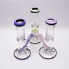 10inch Clear Straight Glass Bong Double Color Edge Smoking Pipe with 1 Colour Downstem 1 clear bowl