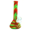 Silicona bong pipas de agua pipa de fumar cachimba cubilete 7.5 pulgadas Bongs dab rigs Tazón de vidrio Shisha cubiletes tabaco multicolor