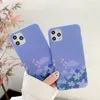 Violet Fleur Téléphone étui pour iphone 11 Pro Max X Xs Max 7 8 Plus Pour fundas iphone XR Protection Couverture Arrière Coque capa Capot