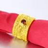 Anello ad anello spesso Motivo del doppio drago Drago 18K Oro giallo pieno zeppo da donna classico da uomo Dimensione 62815