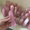6-7cm Natural Rock Pink Rose Quartz Crystal Wand Point Healing Mineral Stone For Home Decora