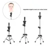 Adjustable Hairdressing Tripod Stand Mannequin Head Holder Hairdresser Training Head Mold Clamp False Stand Hair Wig