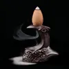 Wholesale- New Backflow Buddha Ceramic Incense Burner Holder Buddhist Sandalwood Cones