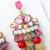 Creative fashionable trend multi layer tassel earrings hot sale wholesale high quality bead earrings women stud earrings