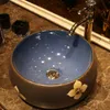 الخزف غسل حوض المغسلة السيراميك حوض المغسلة مكافحة الأعلى غسل حوض الحمام السيراميك الفن بالوعة الحمام السلطانية