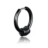 Stainless Steel Circle Hoop Earrings Puncture Silver Black ear rings Stuff for Men women Fashion Jewelry