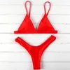 ITFABS Swimwear Women red yellow pink Padded Bra bikini set Bandage trangle Swimsuit Push-up Bikini Beach wear women female