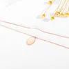 free shipping n1636 rose gold stainless steel women necklace Oval tag pendant charming jewelry bling 18'' collarbone chain necklace