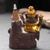 Lotus Indien Ganesha Elephant God Buddhist Buddha Backflow Incense Burner Censer Stick Holder Gratis DHL frakt