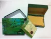 Kvalitet 11 Luxury Dark Green Watch Box Gift Case Watches Booklet Card Papers in English Boxes283w