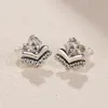 925 Sterling Silver Heart Stud Earring Clear CZ for Pandora Classic Wishes Earrings luxury designer earrings with Original Box