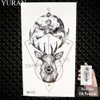 YURAN Women Sexy Arm Fake Black Tattoo Henna Mandala Flower Temporary Tattoo Girls Beauty Flora Waterproof Tatoos Indian Mehndi